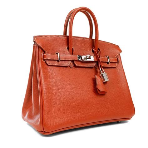 hermes birkin rare rust color clemence leather purse bag|hermes birkin silver purses.